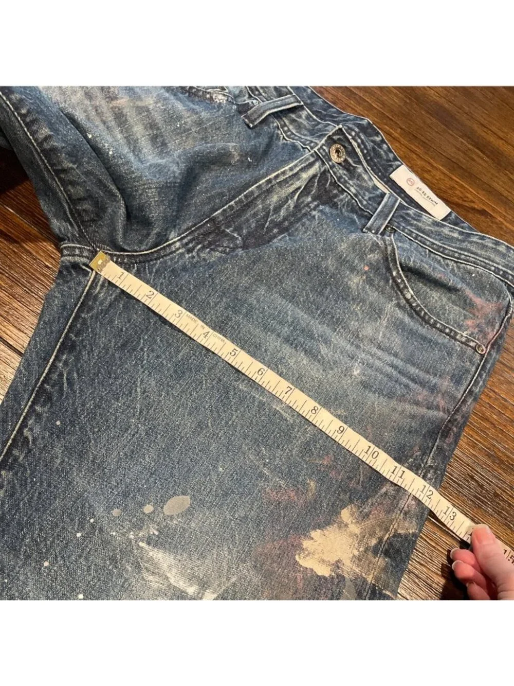 AG-ED Owens Athletic Jean Mens 32x33 Paint Splatter Festival Grunge Distressed
